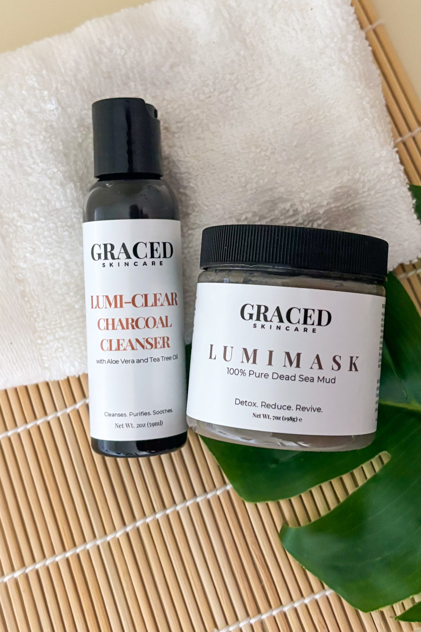 Detox Duo – Charcoal Gel Cleanser + Dead Sea Mud Mask Set